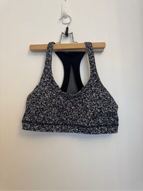 lululemon athletica Black & White Space-Dye Racerback Sports Bra